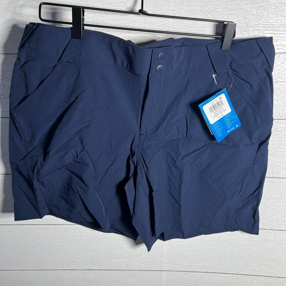 Columbia Womens 16 Short PFG Coral Point III Shorts NWT Dark Mountain Navy 7 In
